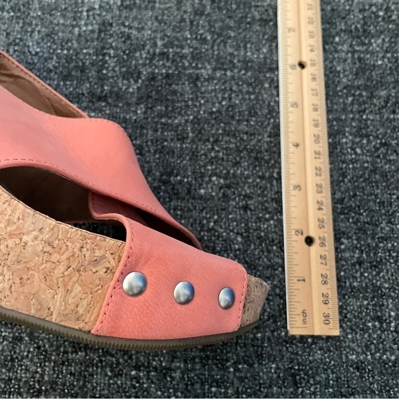 Lucky Brand Minari Sandals Coral Elko Nubuck Wedge Heel Women’s Size 8.5 - Picture 8 of 10